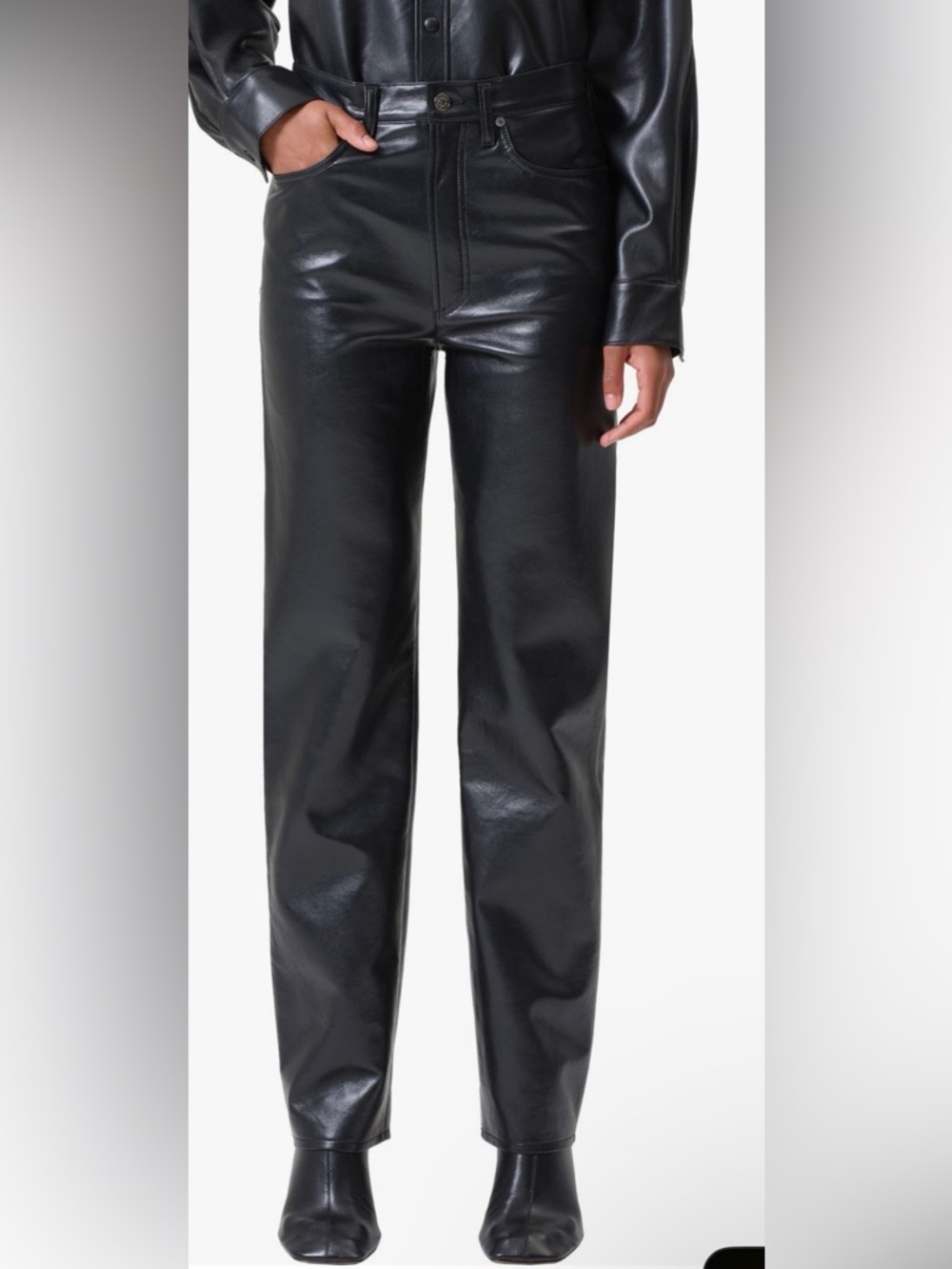 AGOLDE Leather 90s Pinch Waist Pants 28 Distressed Repair DIY